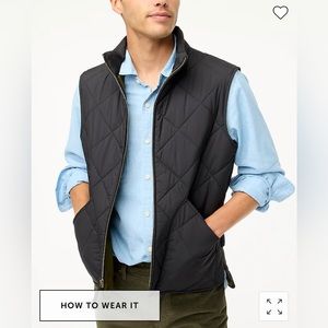 J.Crew Factory - Quilted Walker vest - M - Black - Like New Condition
